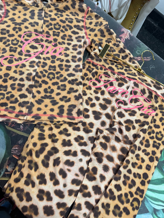 Brown & Pink Gia cheetah